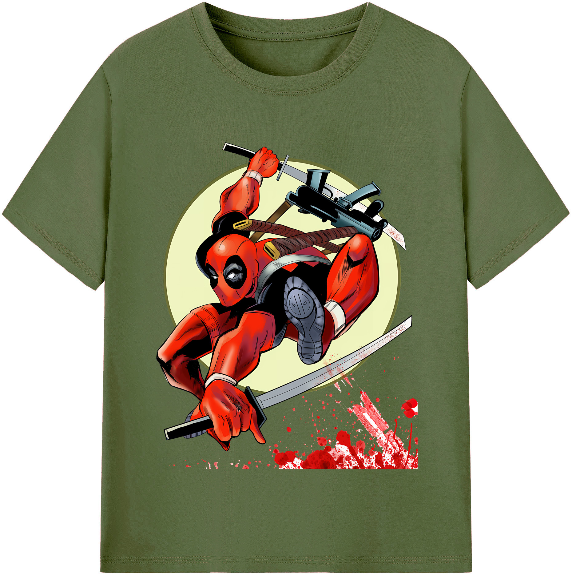 （画像用） Deadpool デッドプール 綿100％半袖Tシャツ（フロントプリント）